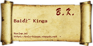 Baló Kinga névjegykártya